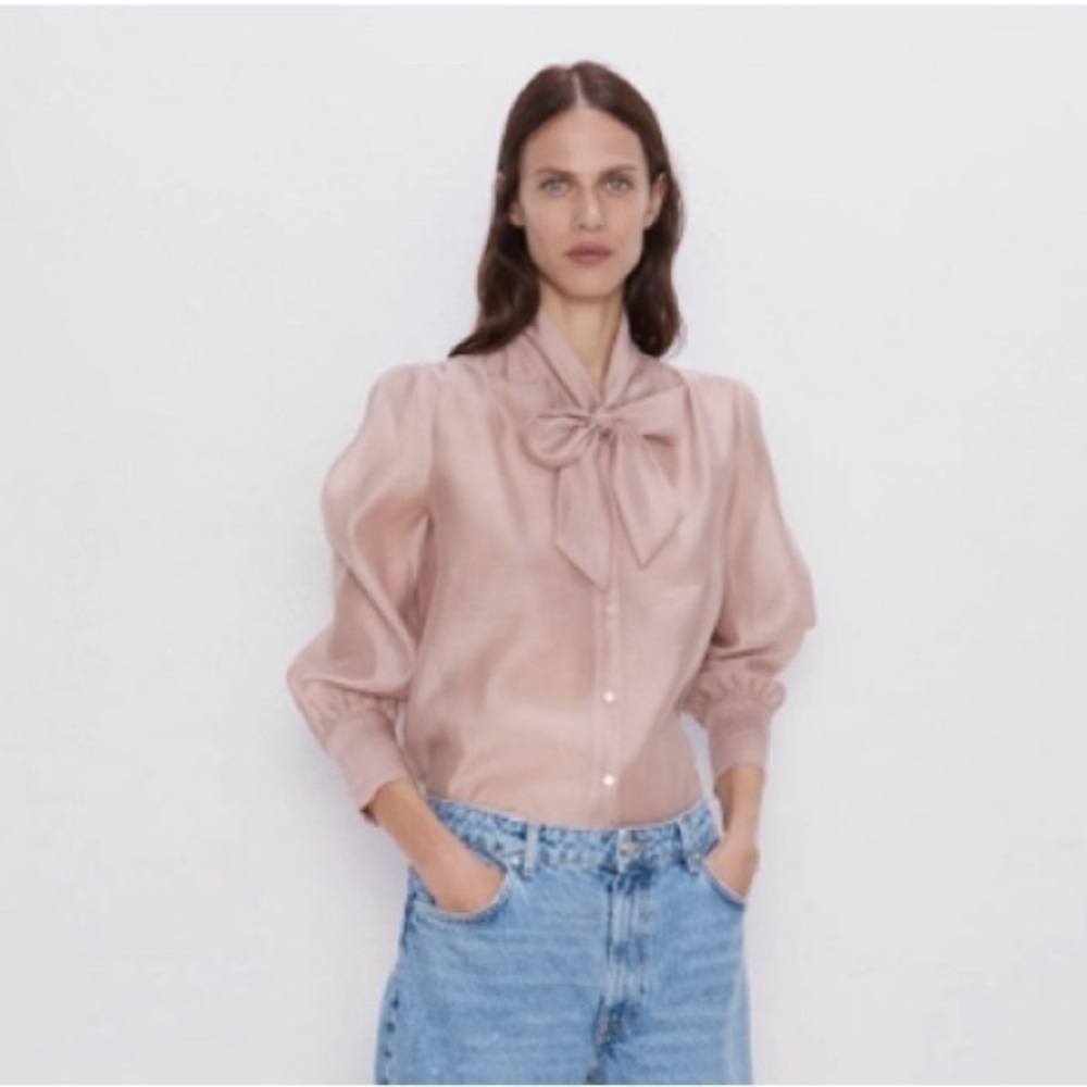 Zara blush blouse BNWT